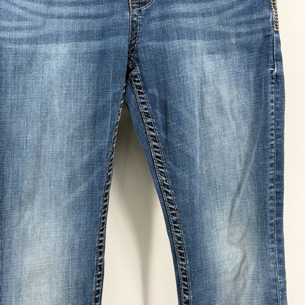 BKE Alec Straight Leg Jeans Mens 31R Medium Wash Faded Denim Pants - Picture 4 of 13